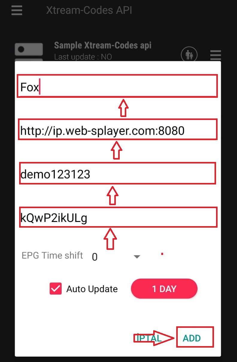 GSE Smart IPTV - Enter Server Details